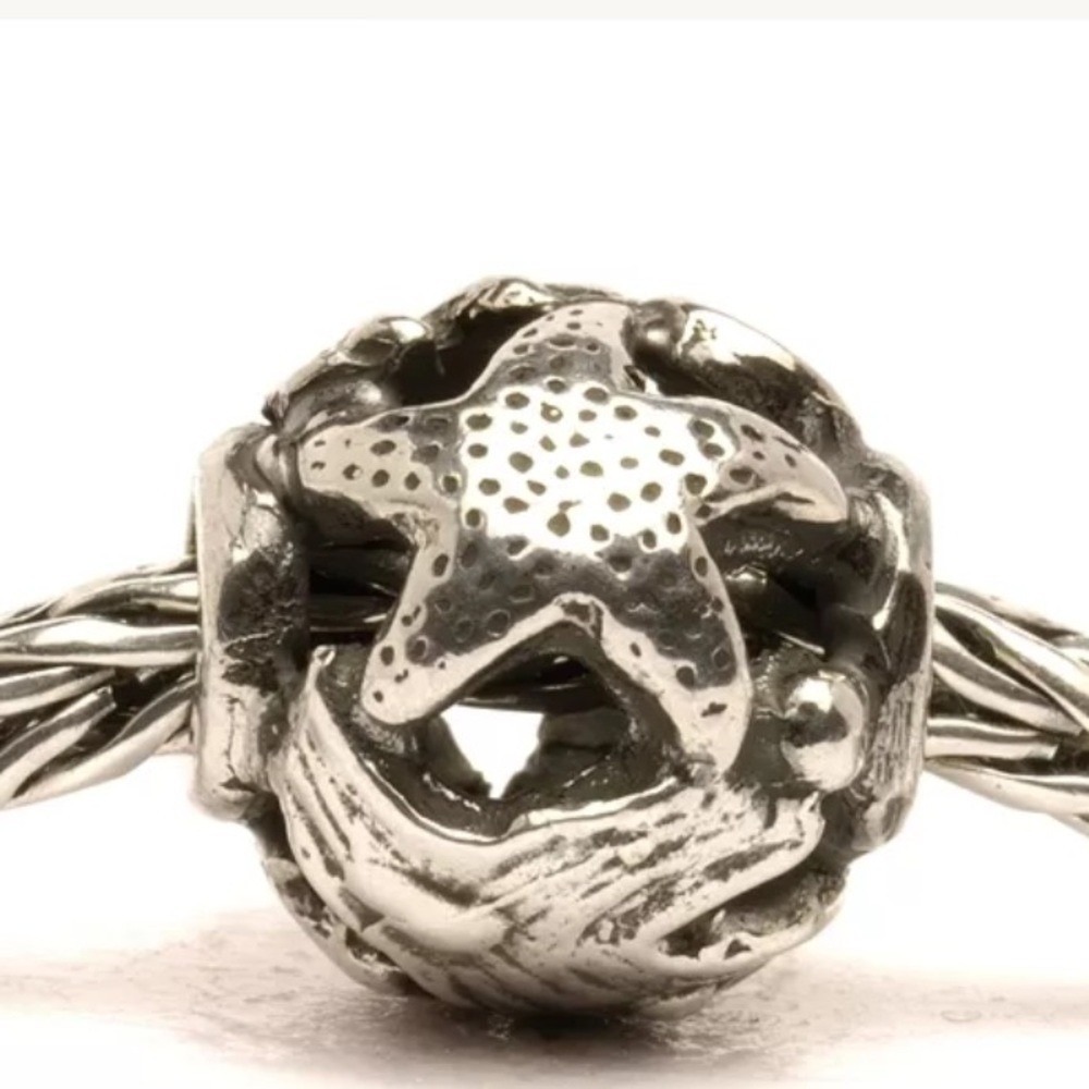 OCEAN TROLLBEAD STERLING SILVER, RETIRED BEACH FRIEND MOM MOTHERs Day gift charm